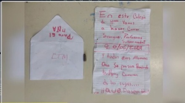 En carta anónima amenazan con “hacer correr sangre” en colegio de Areguá - ADN Digital