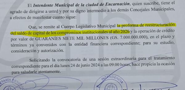 NOTA CON TRAMPA: DISIMULADAMENTE EL EJECUTIVO INTENTÓ VOLVER CON OTRA NOTA AL MEGACREDITO - Itapúa Noticias