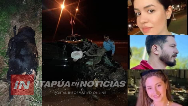 TRES JÓVENES PERDIERON LA VIDA TRAS ACCIDENTE EN LA CIUDAD DE YUTY - Itapúa Noticias