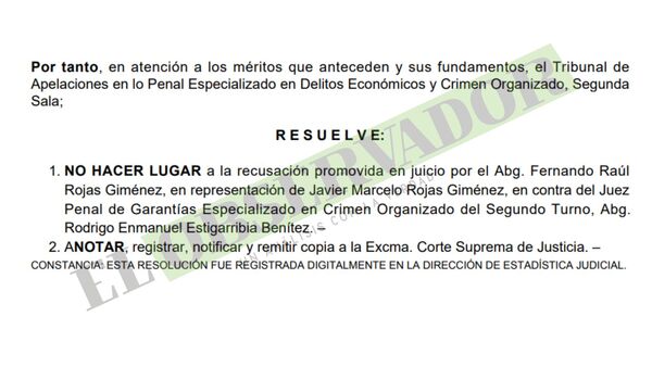 Defensa no pudo demostrar resentimiento, por lo que juez es confirmado en causa de supuesto desvío en la Gobernación de Central