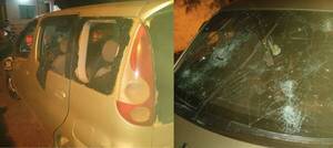 Se enfureció porque encontró a su pareja en una canchita: le destrozó los vidrios del auto