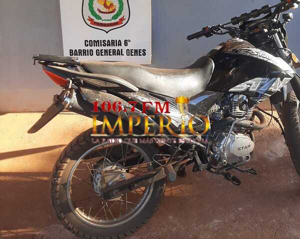 Recuperan motocicleta hurtada en General Genes - Radio Imperio 106.7 FM
