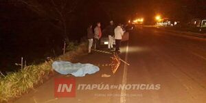 CONDUCTOR ARROLLÓ A UN MOTOCICLISTA QUE FALLECIÓ Y SE DIO A LA FUGA  - Itapúa Noticias