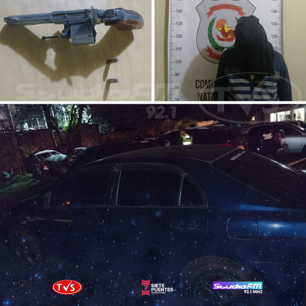 APREHENSIÓN DE PERSONA POR SUP/ HECHO DE VIOLENCIA FAMILIAR, INCAUTACIÓN DE ARMA DE FUEGO Y UN AUTOMÓVIL - TVS
