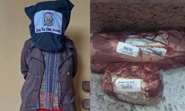 Aprehenden a una mujer tras ser sorprendida hurtando carne y chorizo de supermercado de Coronel Oviedo – Prensa 5