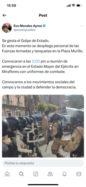 Tensión en Bolivia