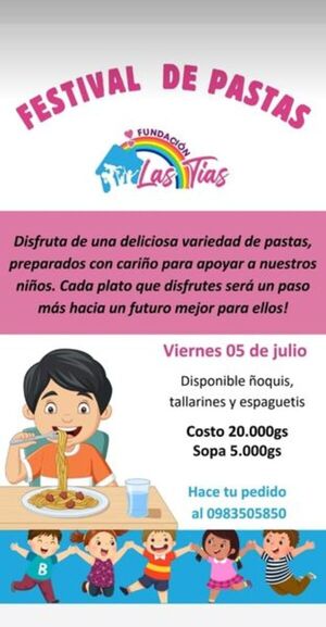 Las Tías prepara festival de pastas para pagar salario de cuidadoras