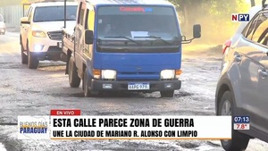 Espantosos baches en la calle que une Mariano con Limpio - Noticias Paraguay