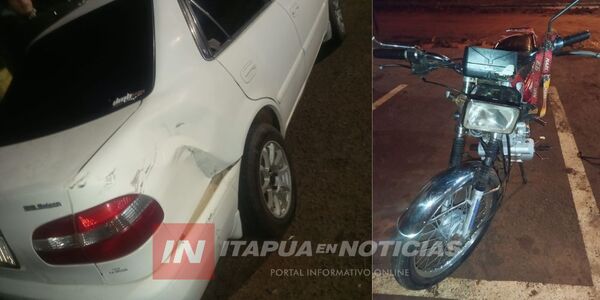 UNA PERSONA RESULTÓ HERIDA TRAS COLISIÓN DE MOTOCICLETA CON AUTOMÓVIL - Itapúa Noticias