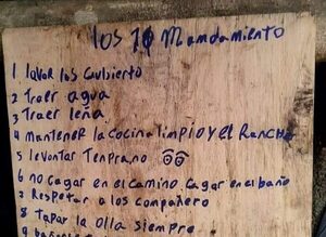 Durante inspección de la Senad, encuentran los 10 mandamientos de un campamento narco