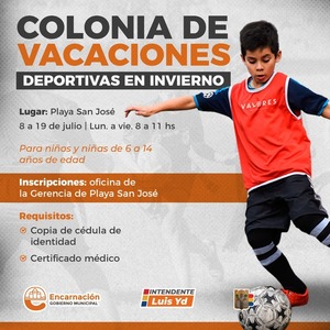 A días del inicio de la colonia de vacaciones deportivas de invierno en Encarnación