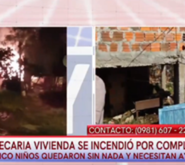 Precaria vivienda se incendia por completo: Familia clama por ayuda - Paraguay.com