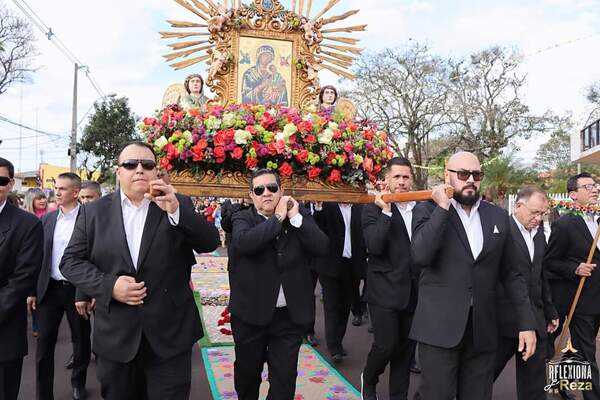 Masones participaron de la procesión a la Virgen del Perpetuo Socorro en Pedro Juan Caballero