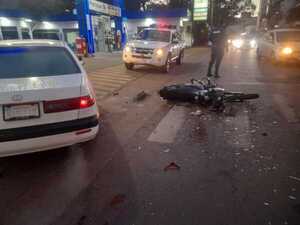 Accidente deja a motociclista herido sobre Ruta 14 en Cambyretá