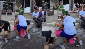 El beso en los labios de Carlos Portillo a Moraima Quintana - Teleshow