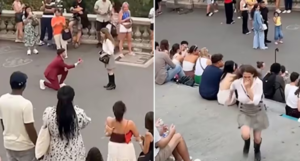 ‘Soldado caído’: Novia huye tras propuesta de matrimonio frente a la Torre Eiffel