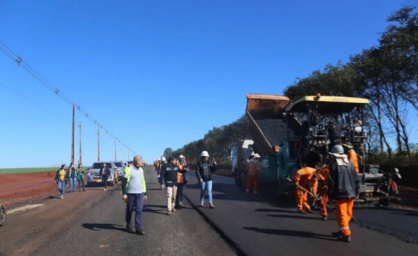 Verifican avance de obras en la Ruta PY21 en Mbaracayú
