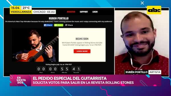 Video: guitarrista paraguayo pide votos para salir en la revista Rolling Stone - Ensiestados - ABC Color