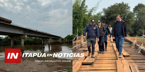 CARLOS PEREIRA VERIFICA AVANCES EN LA CONSTRUCCIÓN DEL PUENTE SOBRE EL RÍO TEBICUARY - Itapúa Noticias
