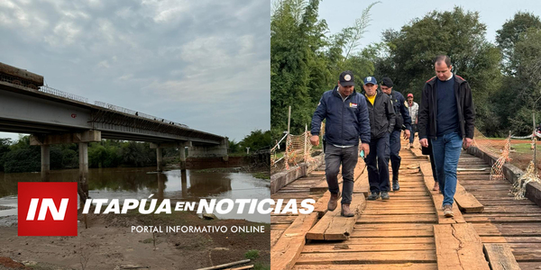 CARLOS PEREIRA VERIFICA AVANCES EN LA CONSTRUCCIÓN DEL PUENTE SOBRE EL RÍO TEBICUARY - Itapúa Noticias