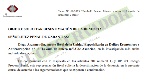 Tenencia de tierras en la Finca 916 es irregular pero no se configura como invasión, según Fiscalía
