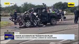 Grave accidente de tránsito en Pilar: camioneta chocó contra camión de gran porte - ABC Noticias - ABC Color