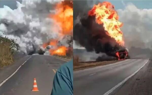 [VIDEO] ¡Impactante explosión! Camión voló por los aires y dejó un tendal de heridos a su paso