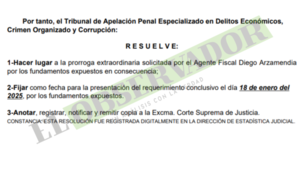 Requerimiento fiscal sobre causa de estafa informática fue reprogramado para 2025