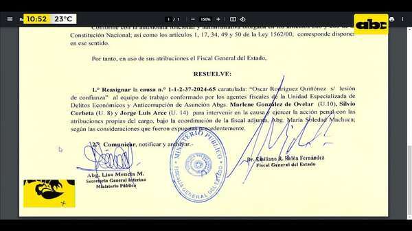 Amplían equipo que investigará a Nenecho por lesión de confianza - ABC Noticias - ABC Color
