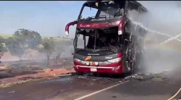 Incendio en Autobús de la empresa Cometa del Amambay en Brasil