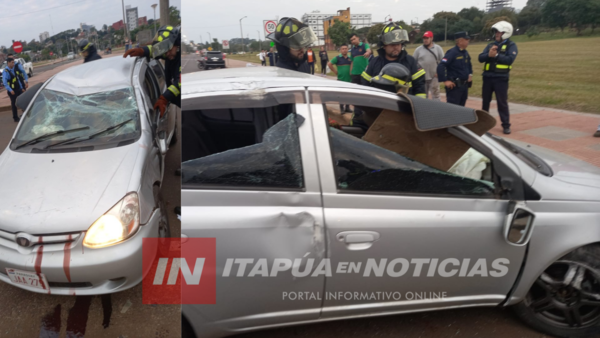 ACCIDENTE DE TRÁNSITO DEJA LESIONADOS Y DAÑOS MATERIALES - Itapúa Noticias