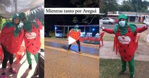 Diario HOY | VIDEO | Todo sea por las ventas: Sr. Frutillón sacó los ‘pasos prohibidos’ en Areguá