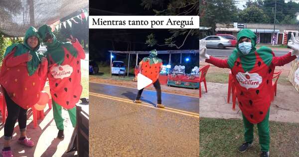 Diario HOY | VIDEO | Todo sea por las ventas: Sr. Frutillón sacó los ‘pasos prohibidos’ en Areguá