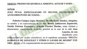 Querella formula acusación contra Delcia Karjallo, su hijo y su nuera, por lavar las ganancias de la usura de RGD