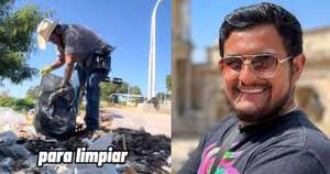 La Nación / Tiktoker invitó a sus fans a una minga ambiental, pero terminó limpiando solo