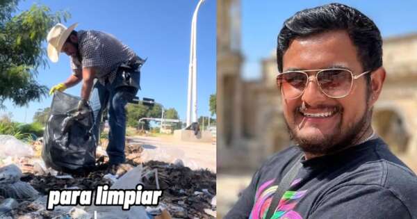 La Nación / Tiktoker invitó a sus fans a una minga ambiental, pero terminó limpiando solo