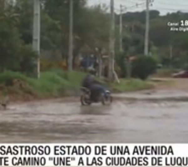 ¡Lamentable! Avenida "del lago" une las ciudad de Luque y Limpio - Paraguay.com