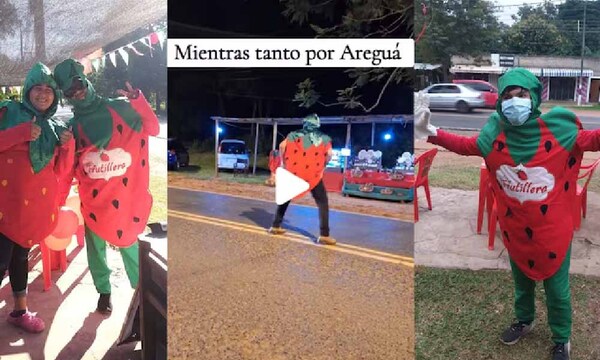 Todo sea por las ventas: Sr. Frutillón sacó los ‘pasos prohibidos’ en Areguá – Prensa 5