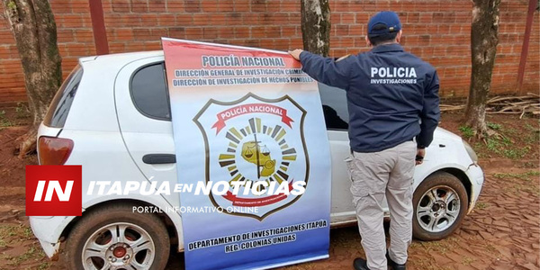 INCAUTARON AUTOMÓVIL PRESUMIBLEMENTE UTILIZADO PARA UN ASALTO EN TRINIDAD - Itapúa Noticias