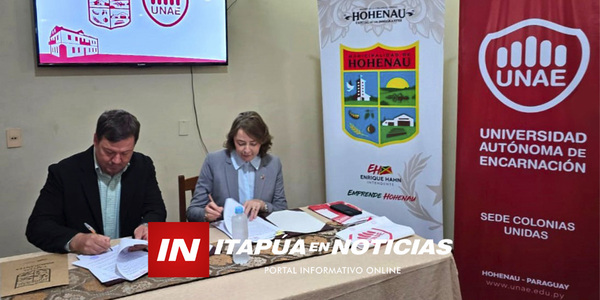 MUNICIPALIDAD DE HOHENAU Y UNAE FIRMARON IMPORTANTE CONVENIO - Itapúa Noticias