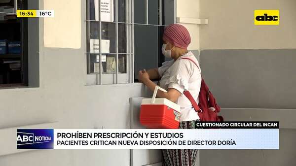 Cuestionado circular del INCAN: prohíben prescripción y estudios no disponibles - ABC Noticias - ABC Color