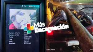 Conductor involucrado en accidente sobre la Ruta PY06 da positivo al alcotest