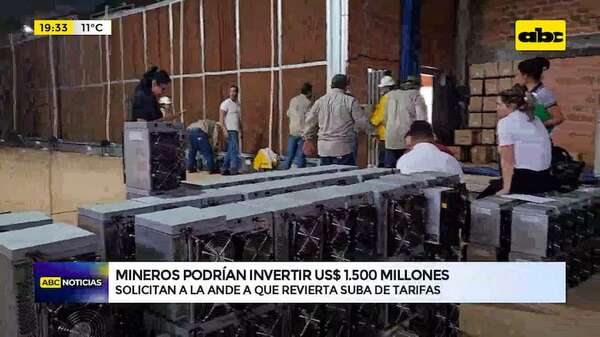 Video: si la ANDE revierte suba de tarifas, “mineros” invertirán unos US$ 1.500 millones - ABC Noticias - ABC Color