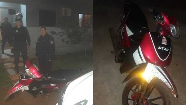 Policía recupera motocicleta que robaron a una joven en el B° Itá Paso
