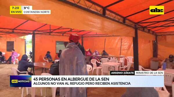 Un total de 45 personas pasaron la noche en albergue de la SEN - ABC Noticias - ABC Color