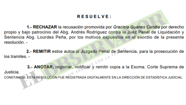 Para recusación es necesario e impostergable subsumir hechos concretos y específicos, según Cámara