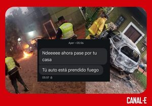 MUJER RESPONSABILIZA A SU EXNOVIO DE HABER QUEMADO SU AUTOMÓVIL