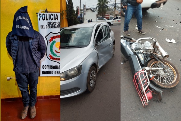 Ebrio al volante ocacionó accidente en pleno centro de PJC - Oasis FM 94.3