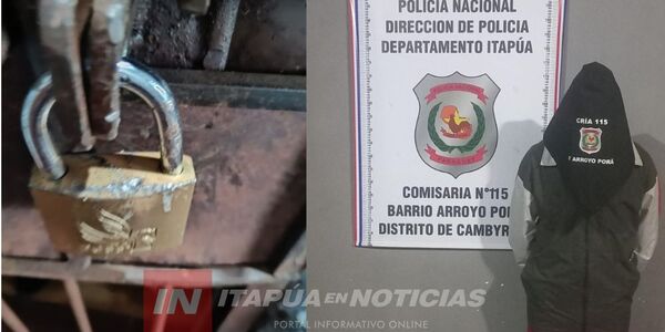 DETENIDO INTENTÓ FUGARSE DE LA COMISARÍA DE ARROYO PORÁ - Itapúa Noticias