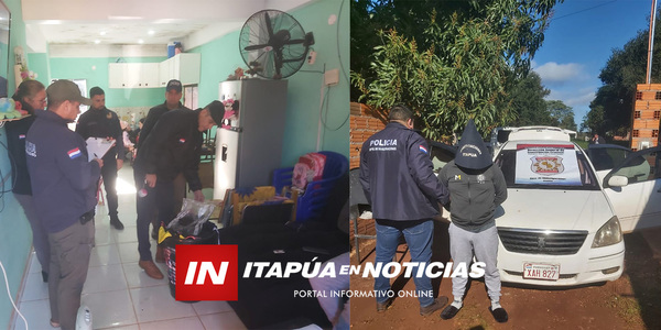 TRAS ALLANAMIENTO DETUVIERON A UN SUJETO E INCAUTARON EVIDENCIAS - Itapúa Noticias